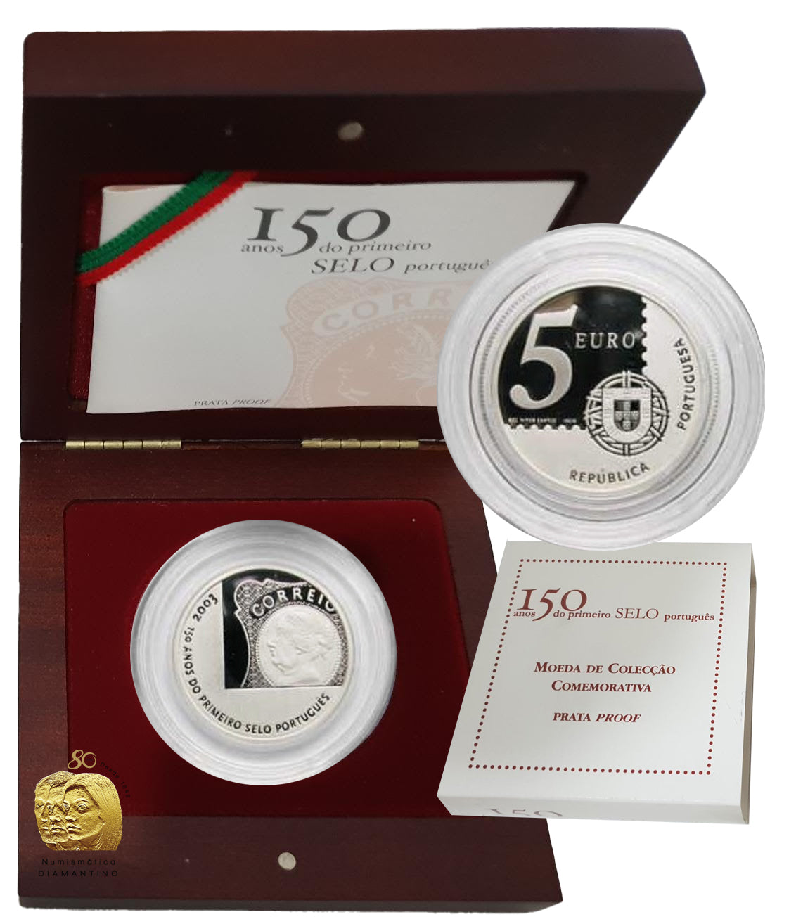 Portugal 5 € Das 2003 Proof Seal